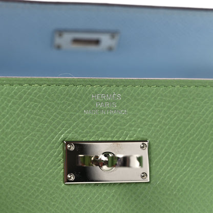Hermes Epsom Kelly Wallet To Go Vert Criquet Blue Brume 6 of 8