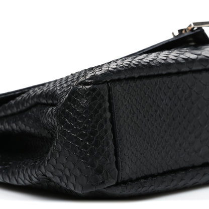 Saint Laurent Snake Calfskin Embossed Monogram Large College Satchel Black 9 of 11