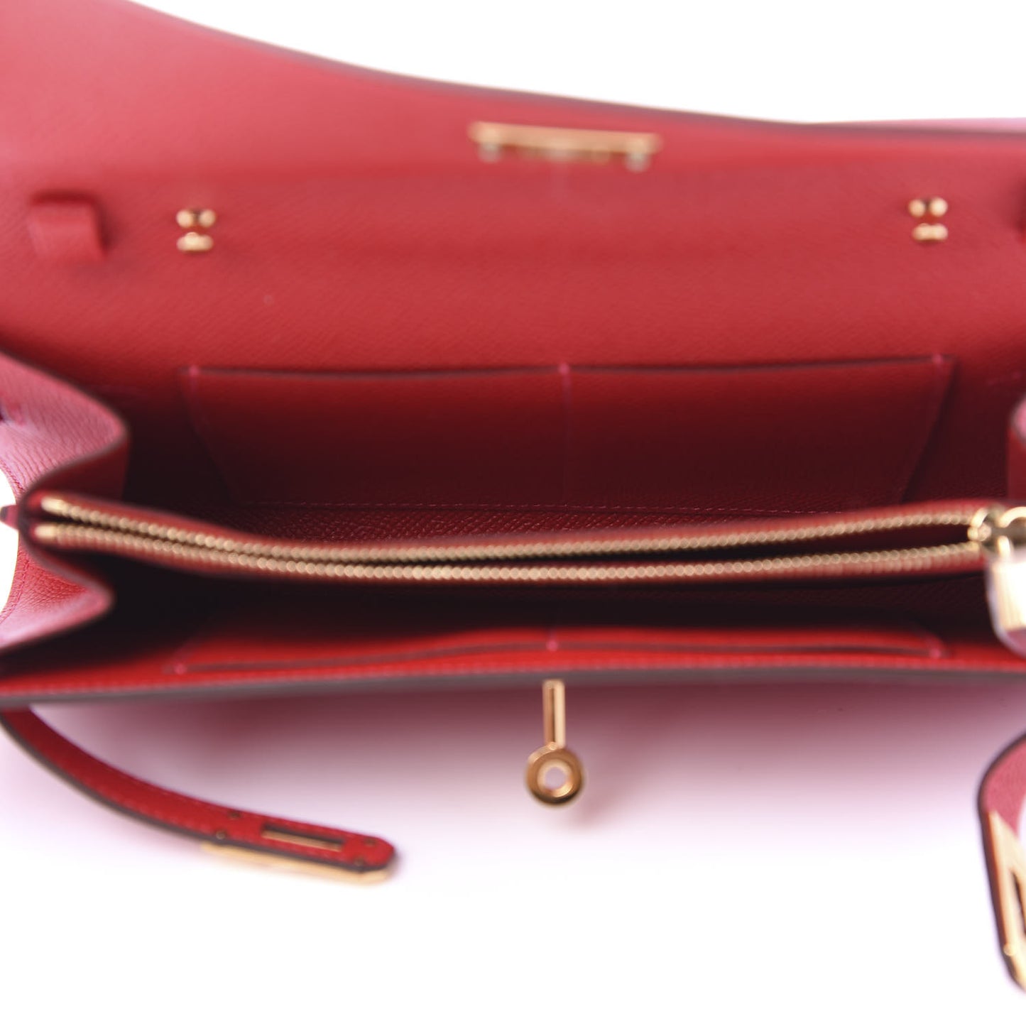 Epsom Kelly Wallet To Go Rouge Casaque