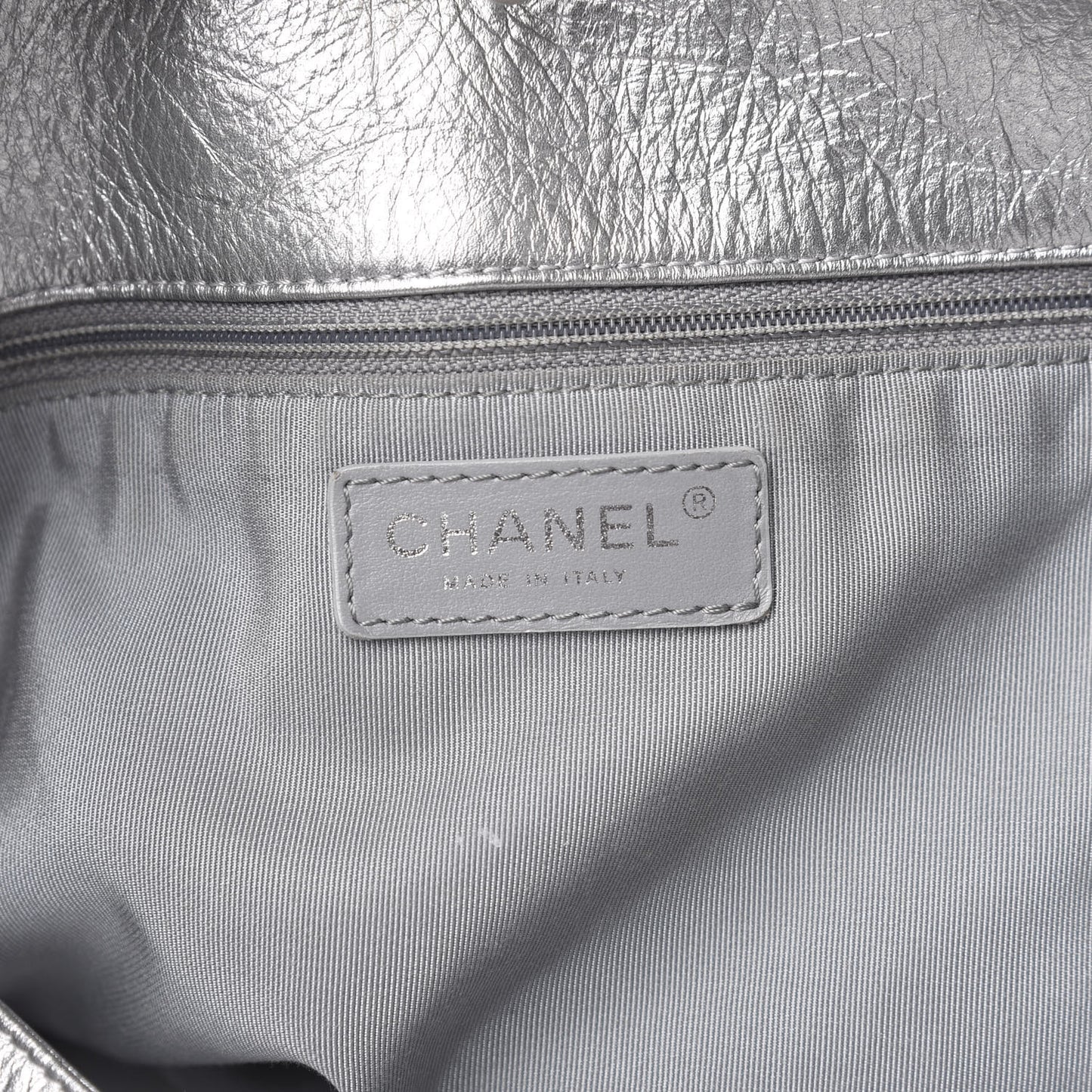 Metallic Crackled Calfskin Quilted Large Big Bang Hobo Silver