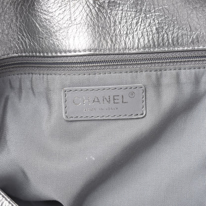 Chanel Metallic Crackled Calfskin Quilted Large Big Bang Hobo Silver 6 of 11