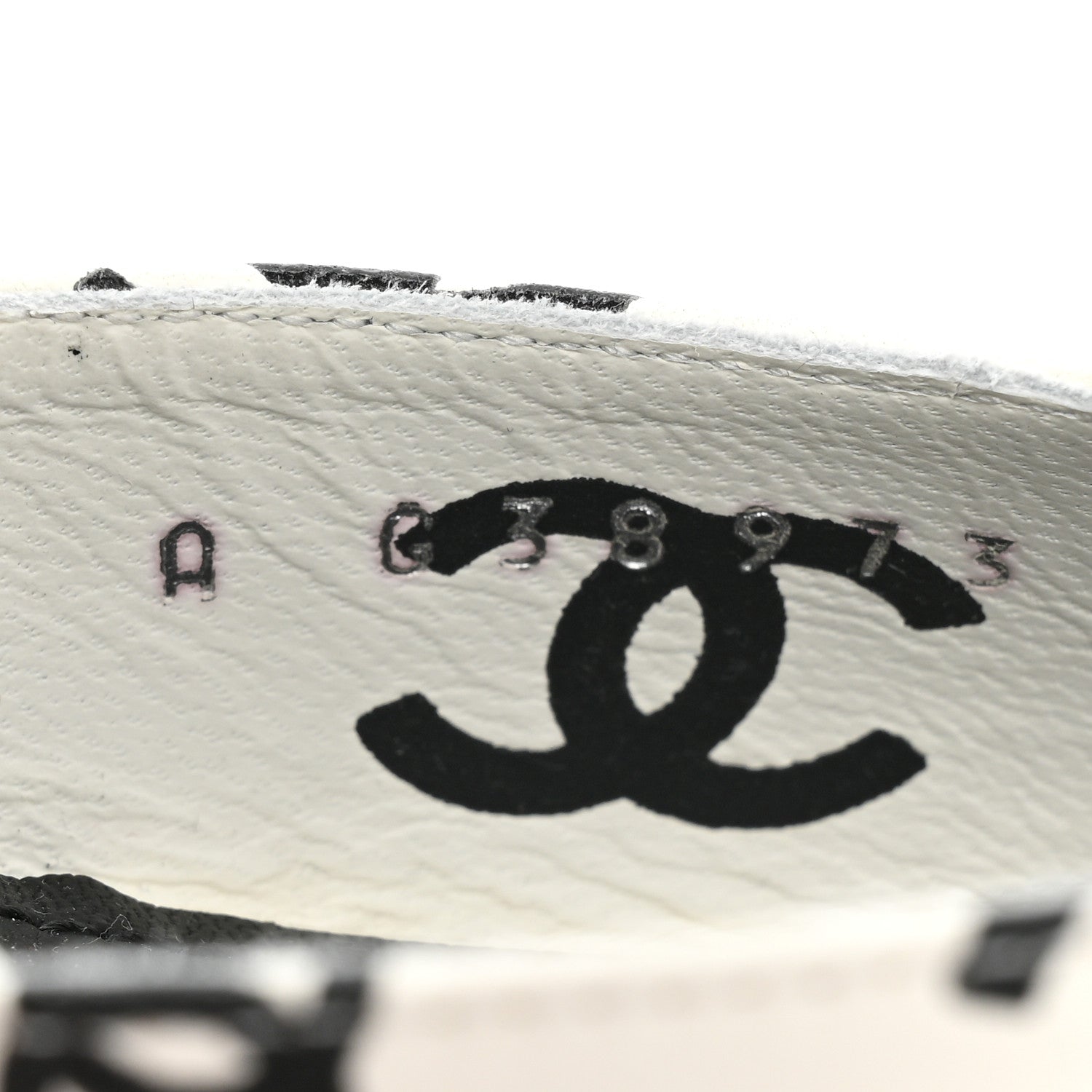 Chanel Lambskin Printed Coco Beach Sandals 37 White Black 8 of 10