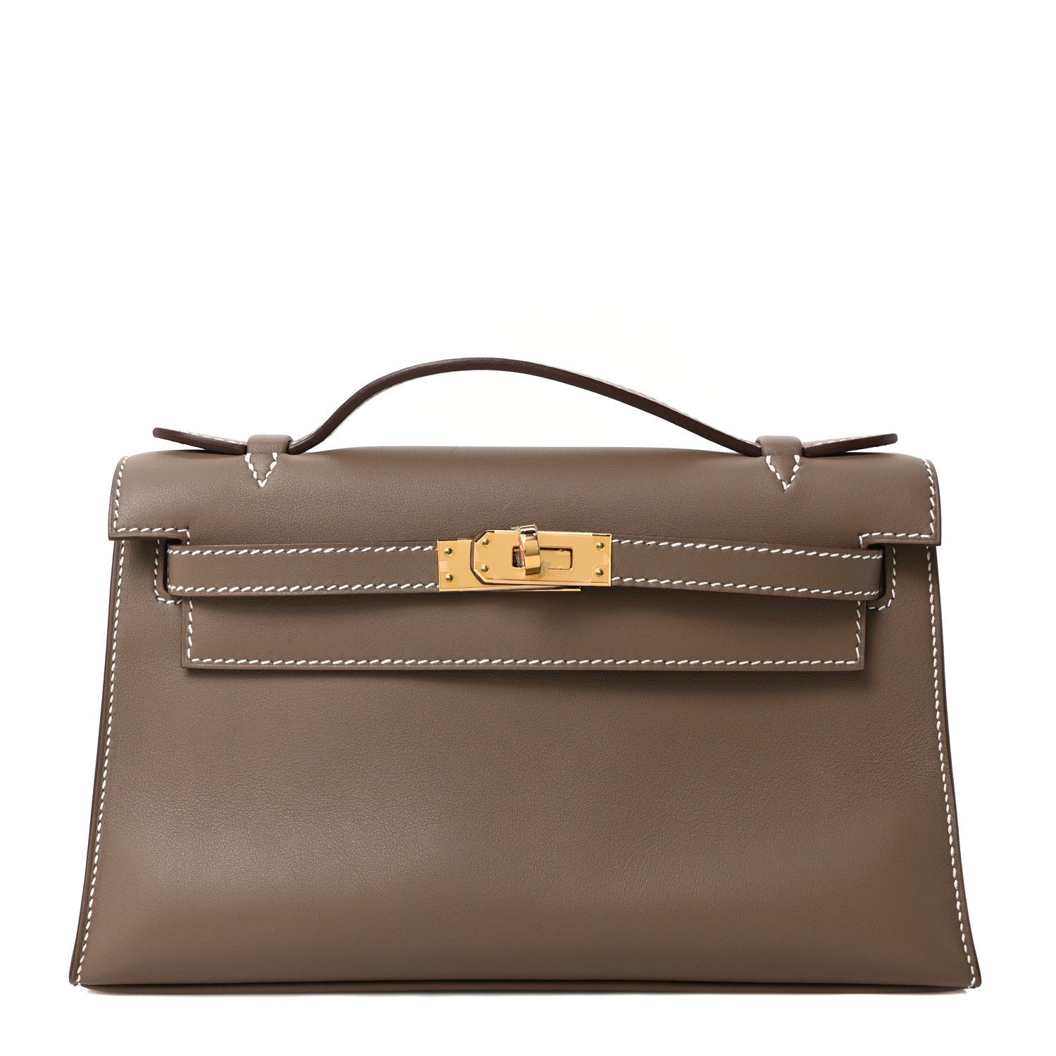 Hermes Swift Kelly Pochette Clutch Etoupe 1 of 9
