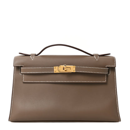 Hermes Swift Kelly Pochette Clutch Etoupe 1 of 9