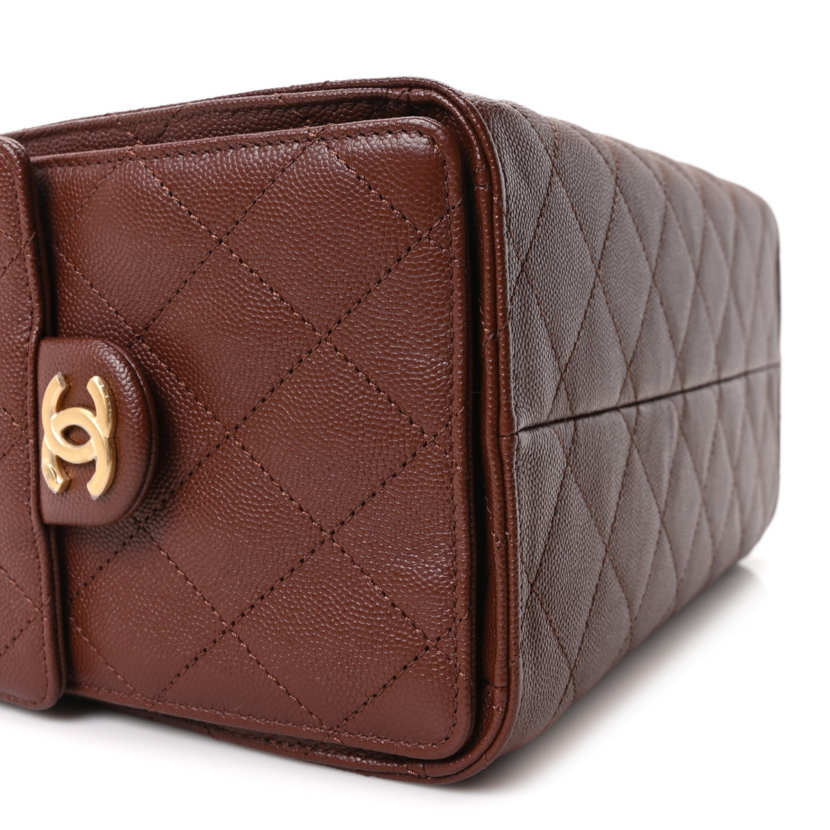 Caviar Quilted Small Chanel 25 Handbag Brown