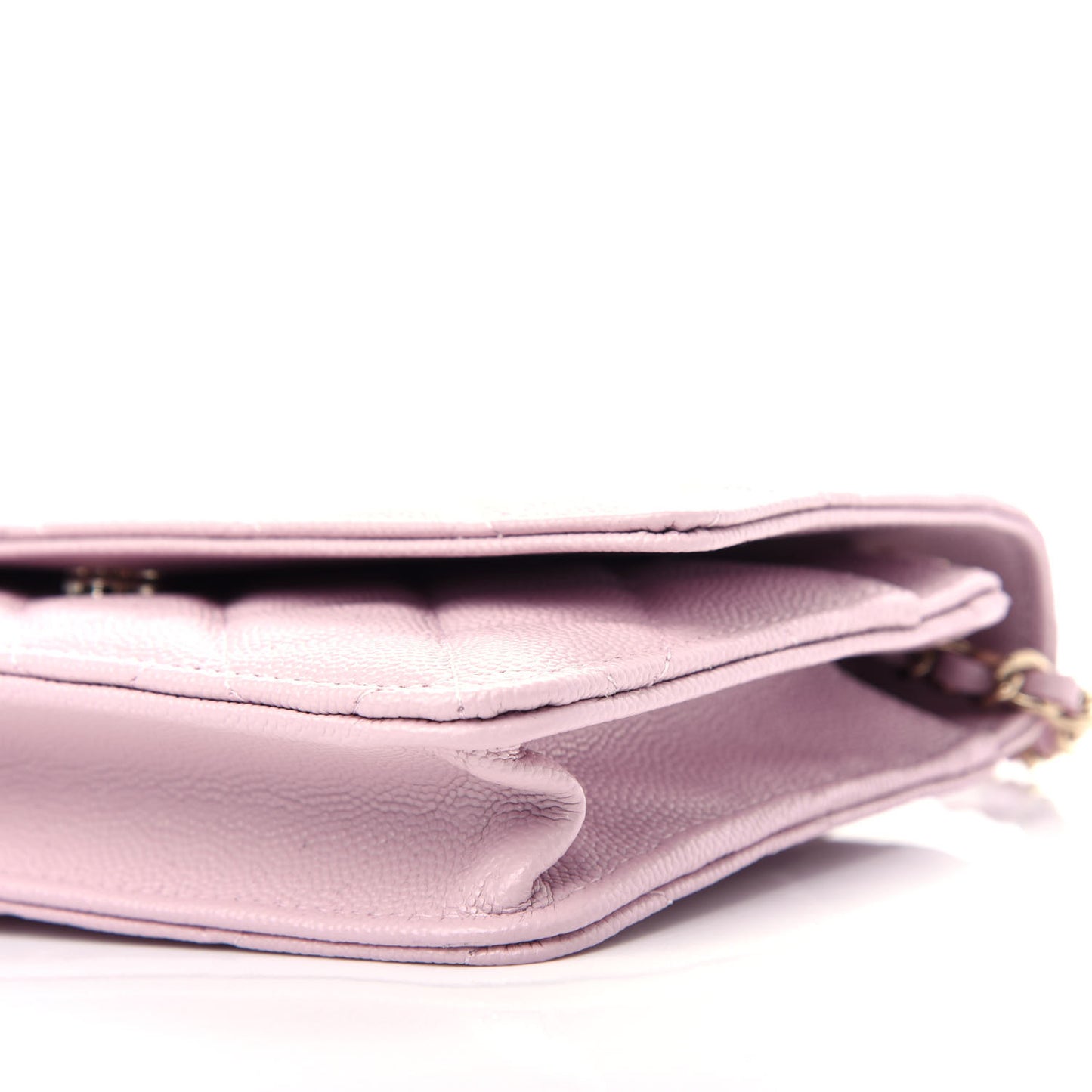 Caviar Quilted Wallet On Chain WOC Light Pink