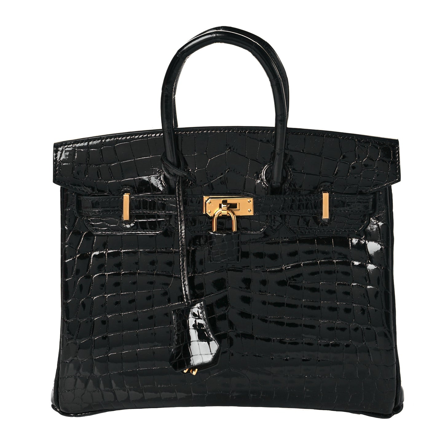 Shiny Niloticus Crocodile Birkin 25 Black