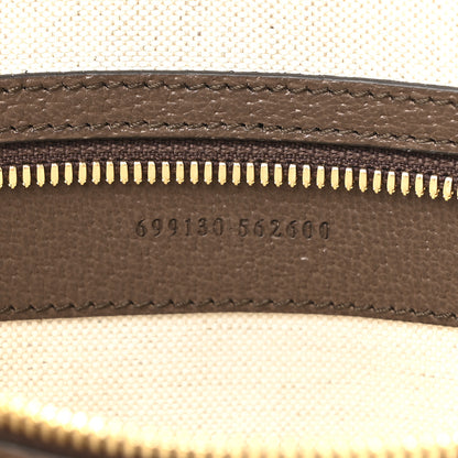 Gucci Monogram Jumbo GG Textured Dollar Calfskin Web Wristlet Messenger Bag Camel Ebony New Acero 7 of 10
