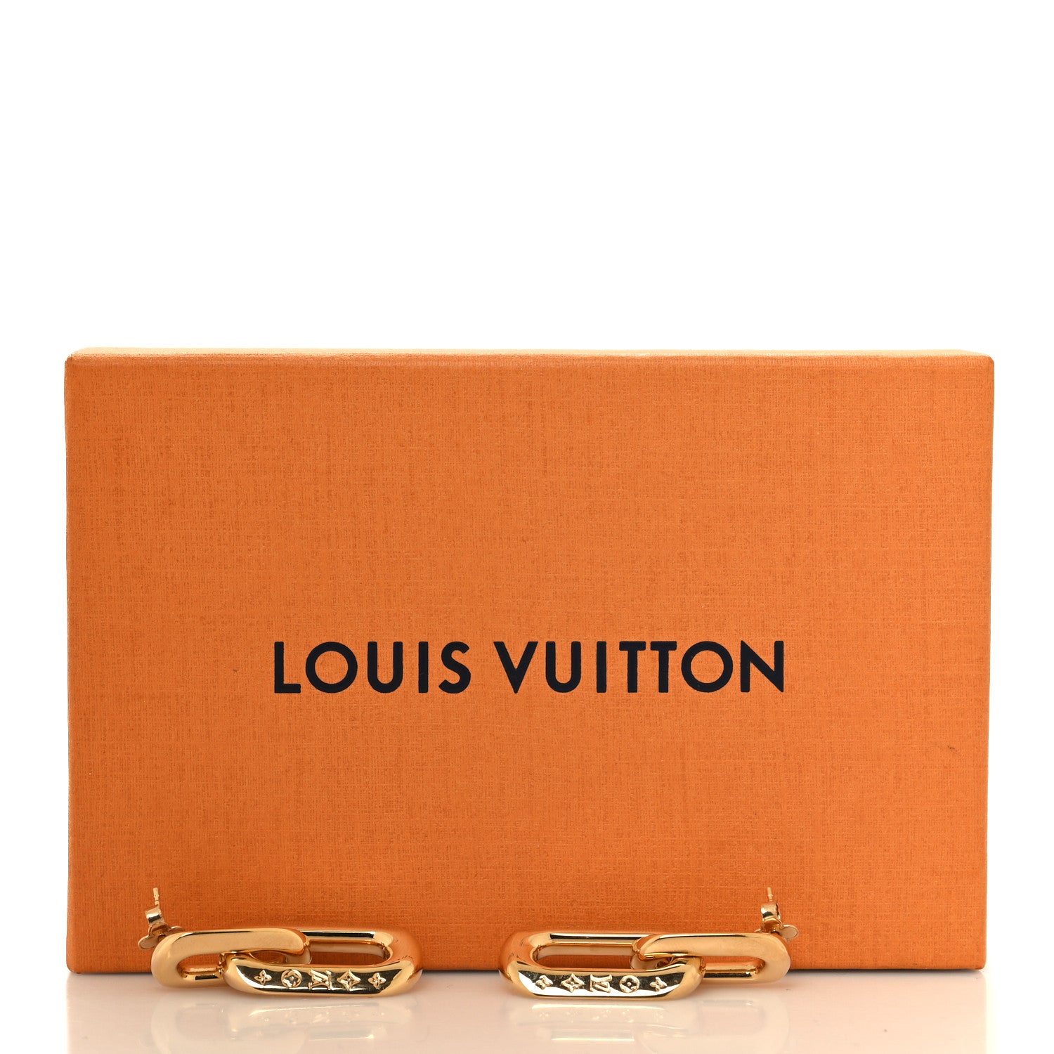 Louis Vuitton Metal LV Edge Double Hoop Earrings Gold 5 of 5