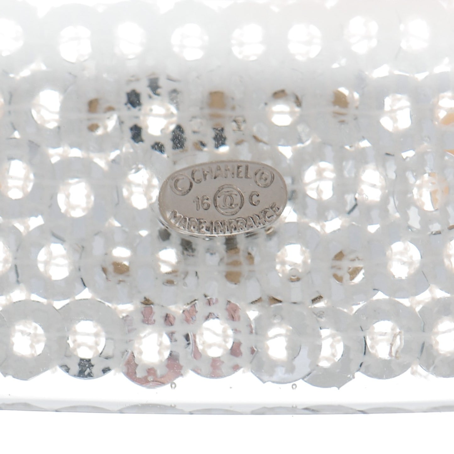 Lucite Crystal Sequin Flower CC Bangle Blue