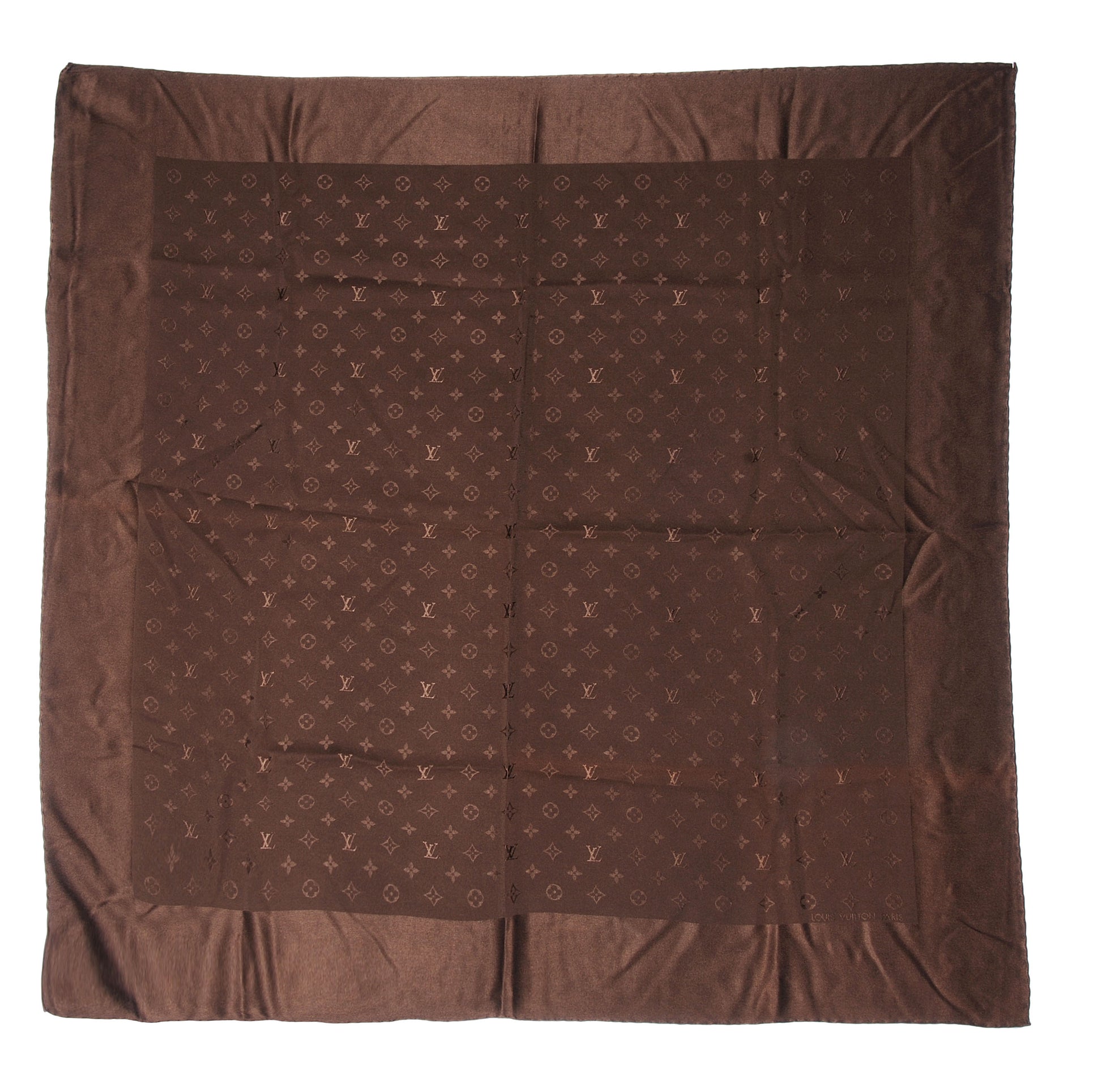 Louis Vuitton Silk Monogram Monaco Scarf Brown 3 of 5