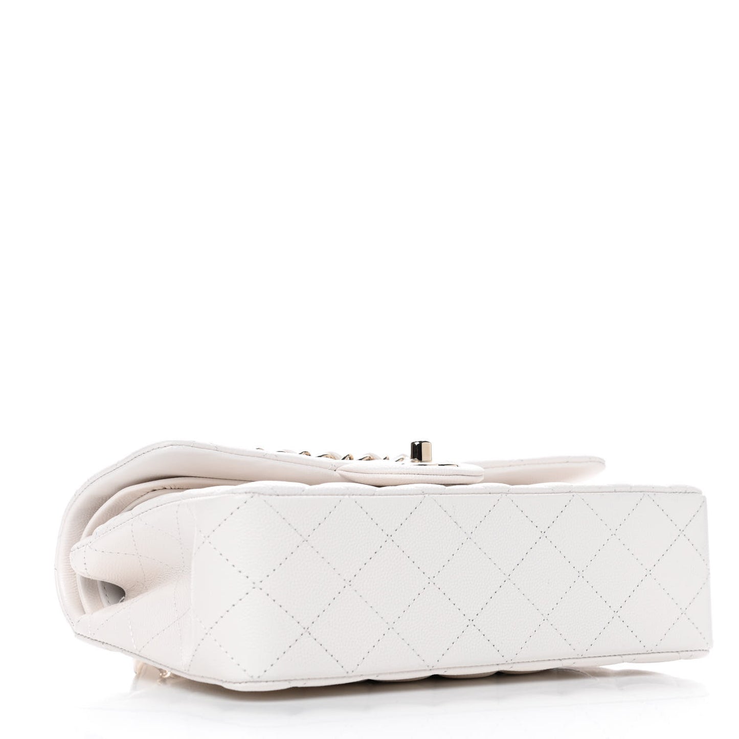 Caviar Quilted Small Double Flap White