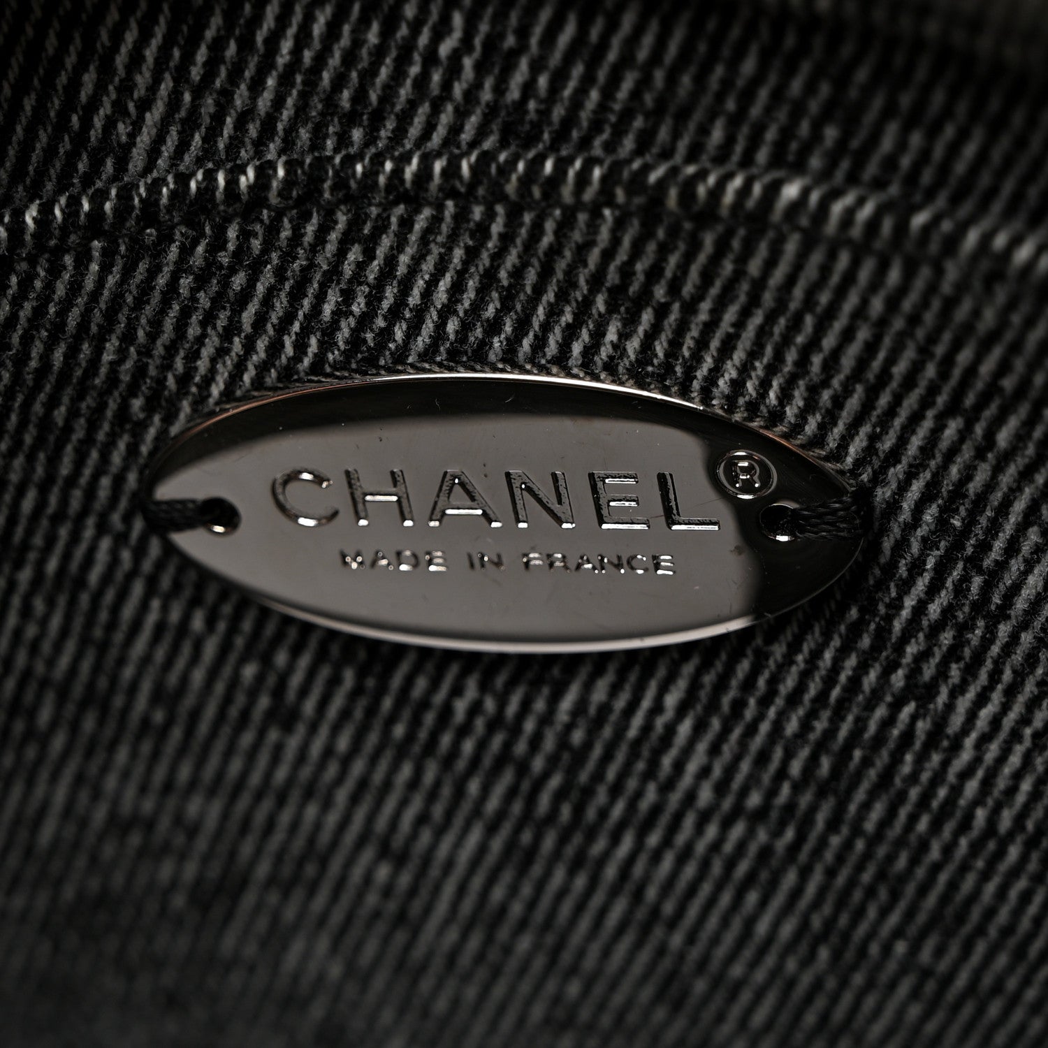 Chanel Denim Stitched Mini Square Flap Black 6 of 10