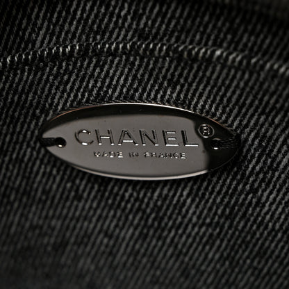 Chanel Denim Stitched Mini Square Flap Black 6 of 10