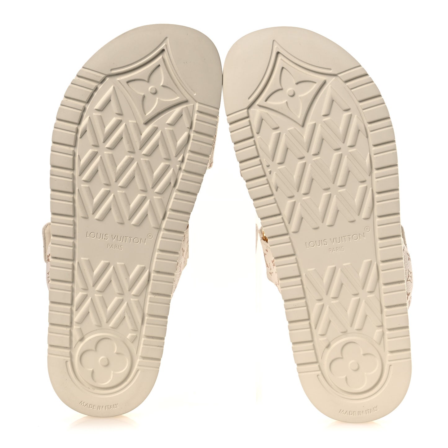 Monogram LV Sunset Comfort Flat Sandals 40 Dune Beige