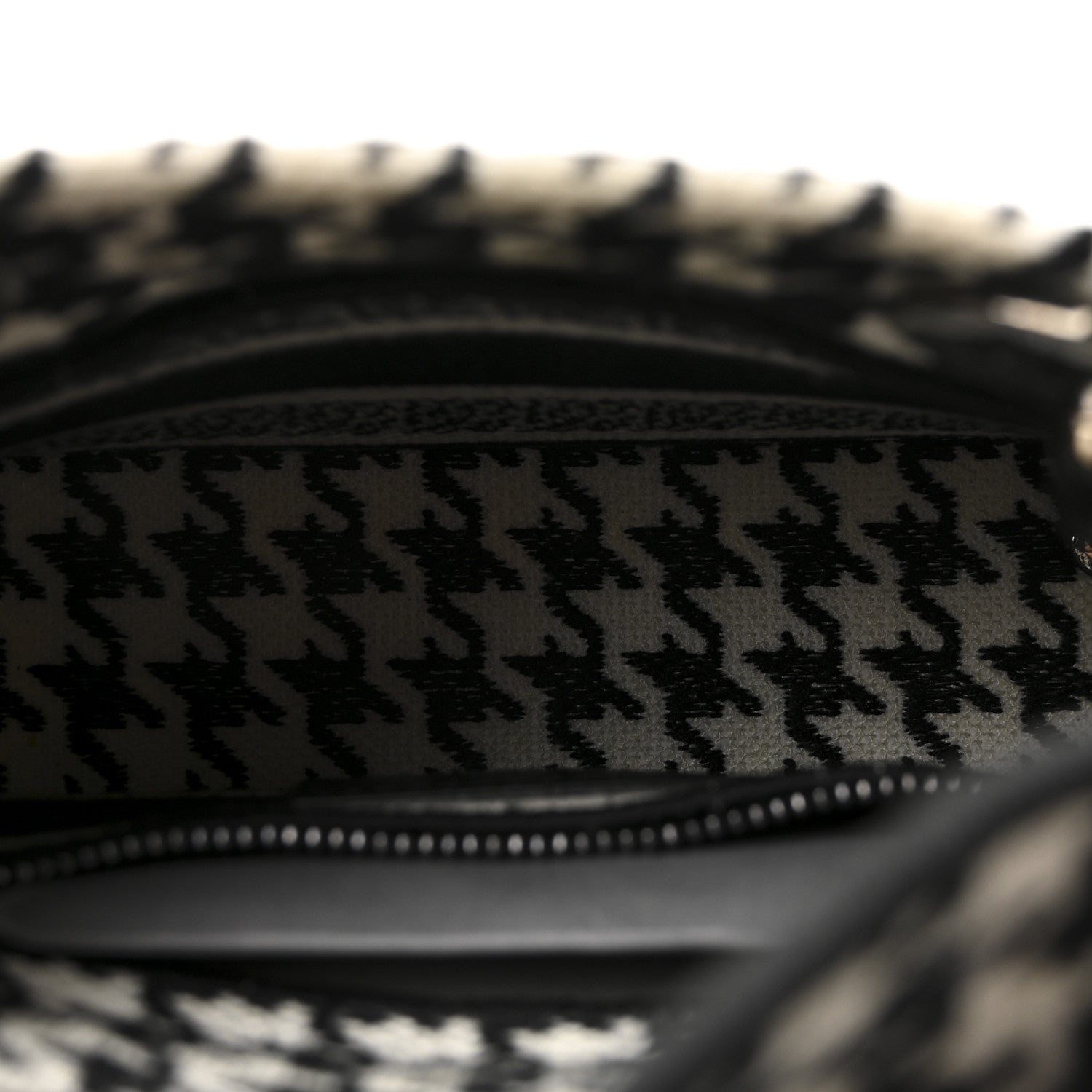 Christian Dior Canvas Houndstooth Embroidered Mini Lady D-Lite Black White 5 of 9