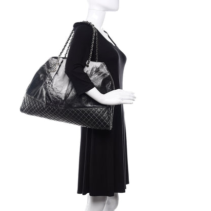 Chanel Vinyl Quilted Melrose Degrade Tote Black 2 of 10