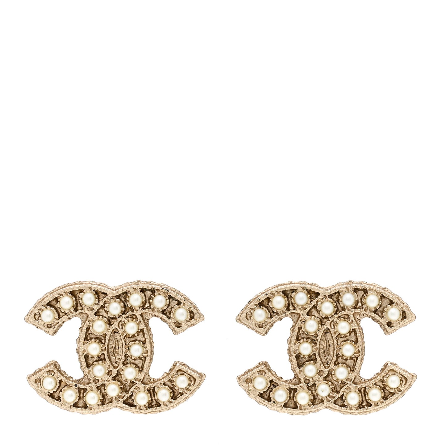 Pearl CC Earrings Light Gold