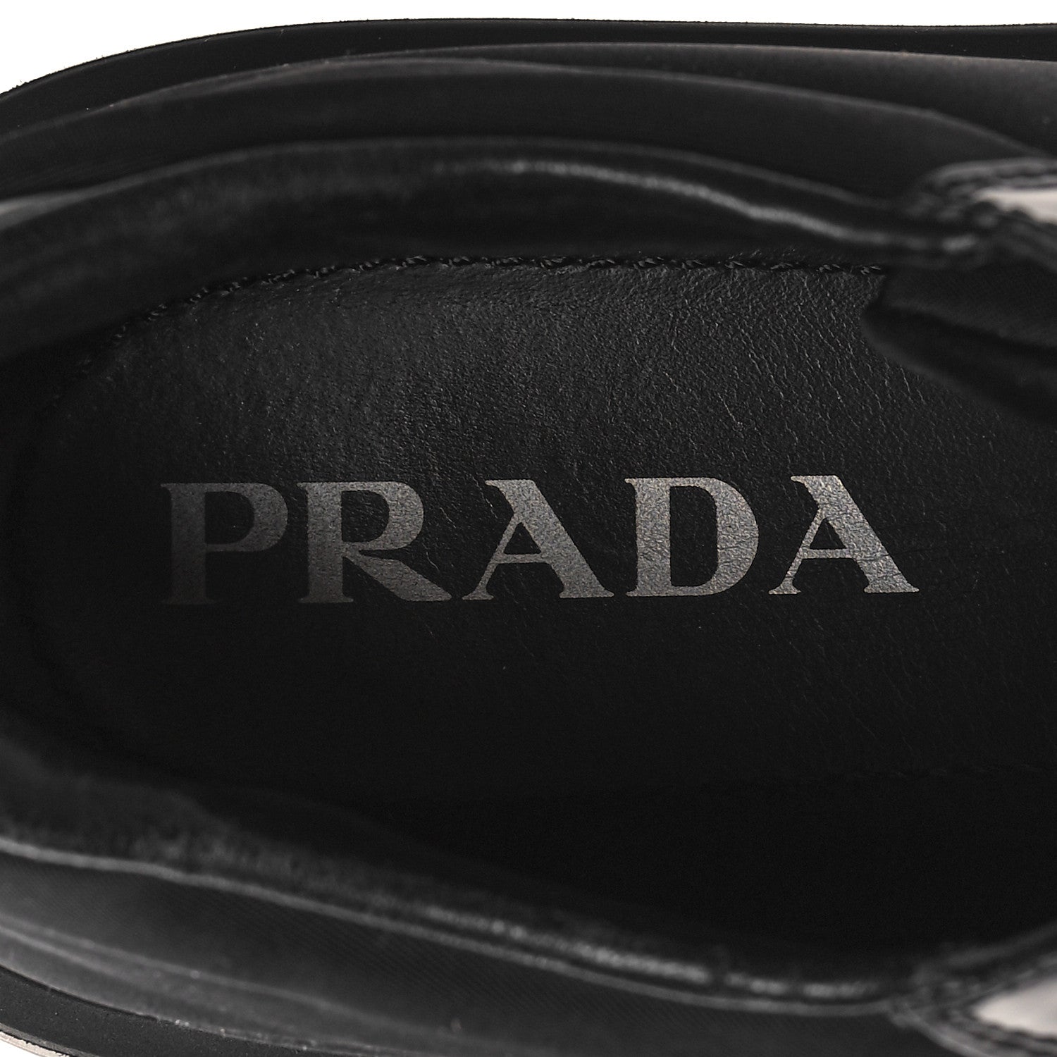 Prada Re-Nylon Spazzolato Rubber Triangle Logo Macro Quilted Womens 45mm Platform Sneakers 38.5 Black 9 of 9