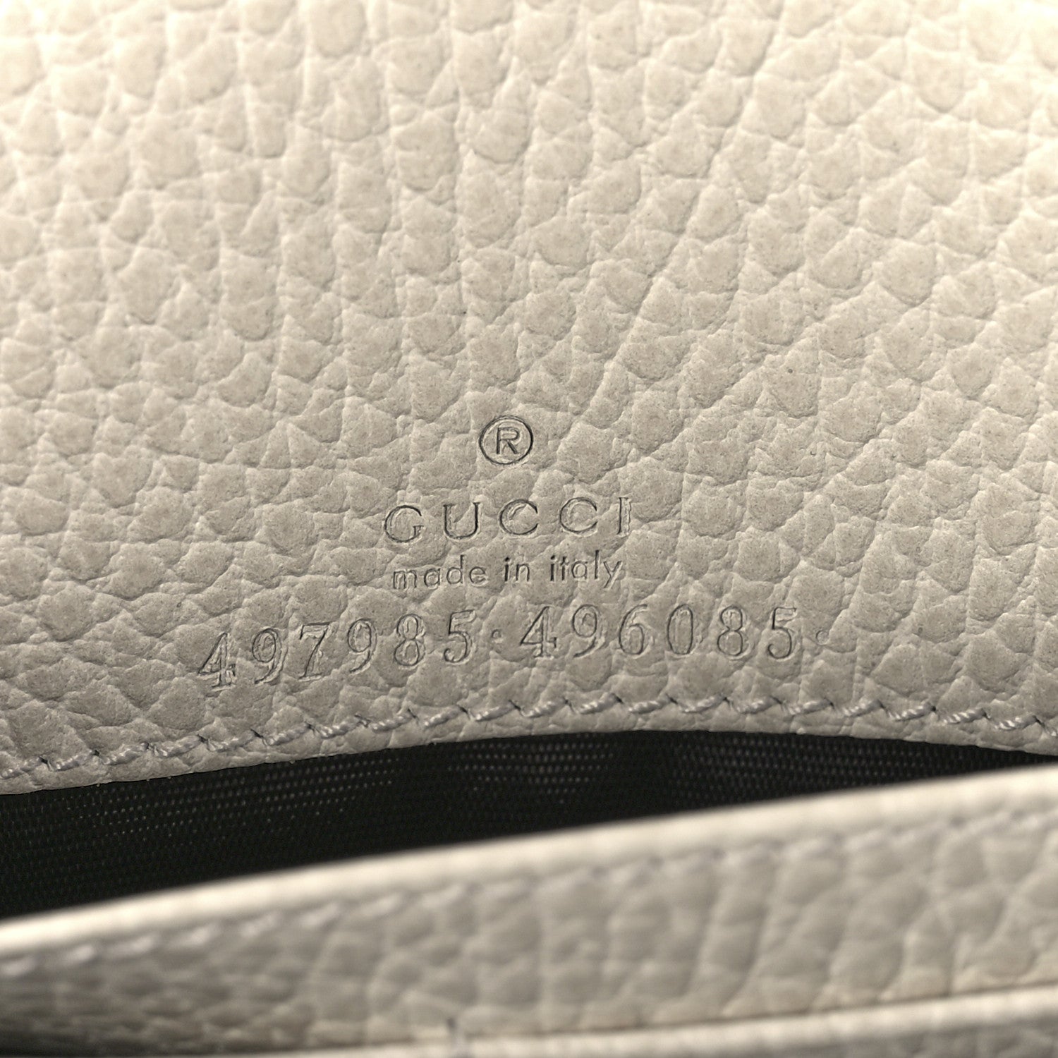 Gucci Dollar Calfskin Mini GG Marmont Chain Wallet Mystic White 7 of 12