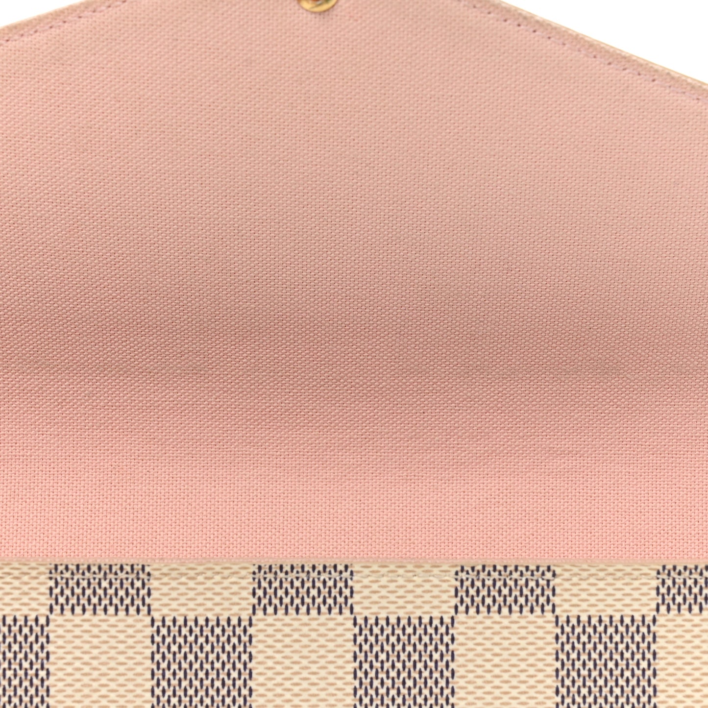 Damier Azur Pochette Felicie Chain Wallet Rose Ballerine