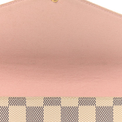 Louis Vuitton Damier Azur Pochette Felicie Chain Wallet Rose Ballerine 16 of 16