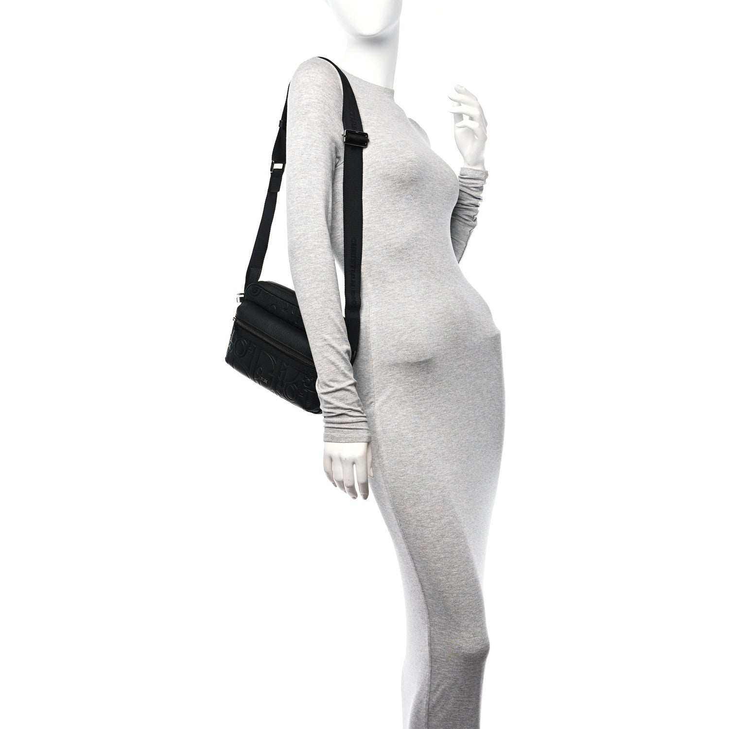 Christian Dior Grained Calfskin Embossed Dior Gravity Rider Zipped 2.0 Messenger Black 2 of 12
