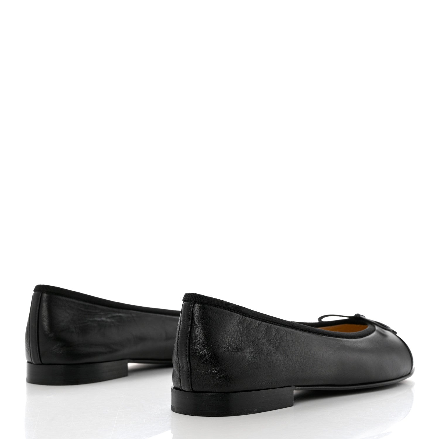 Chanel Lambskin Patent Cap Toe Ballerina Flats 41 Black 4 of 9