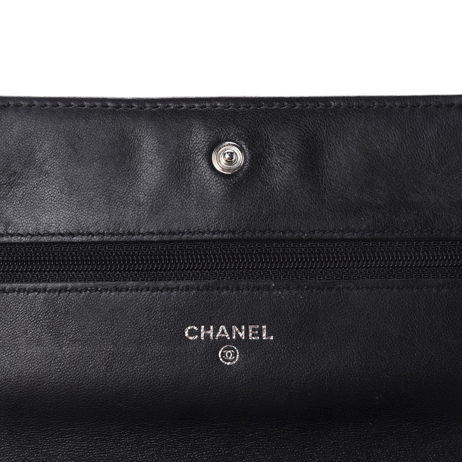 Chanel Lambskin Quilted Wallet On Chain WOC Black 9 of 12