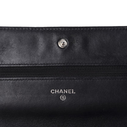 Chanel Lambskin Quilted Wallet On Chain WOC Black 9 of 12