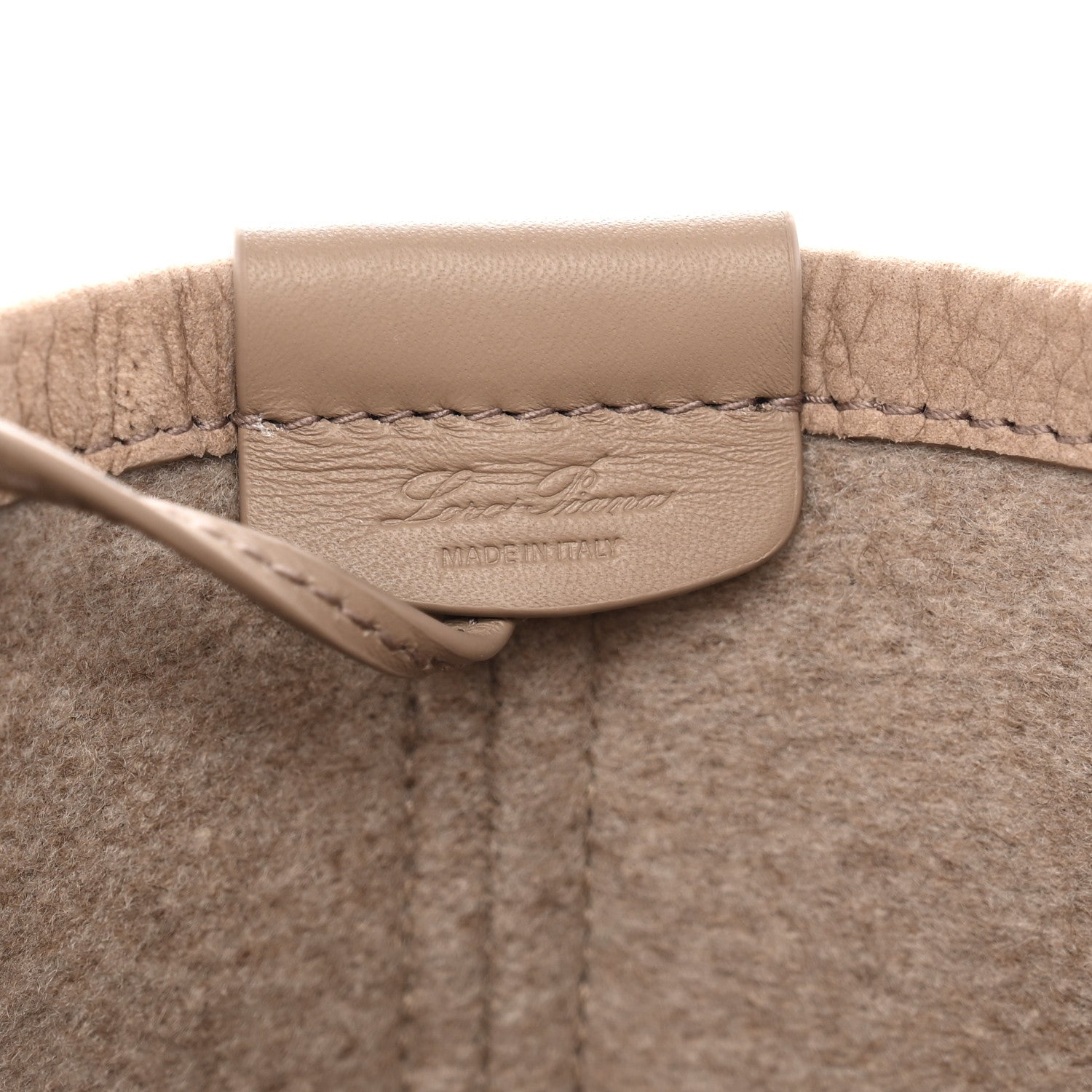 Loro Piana Nubuck Grained Calfskin Small Ghiera Shopper Tote Fume Taupe 7 of 11