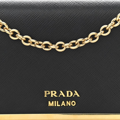 Prada Saffiano Mini Cahier Crossbody Bag Black 6 of 9