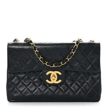 Chanel Lambskin Quilted XL Jumbo Single Flap Black 1 of 9