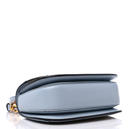 Gucci Raffia Textured Dollar Calfskin GG Monogram Small Bamboo 1947 Top Handle Bag Light Blue Natural 5 of 10