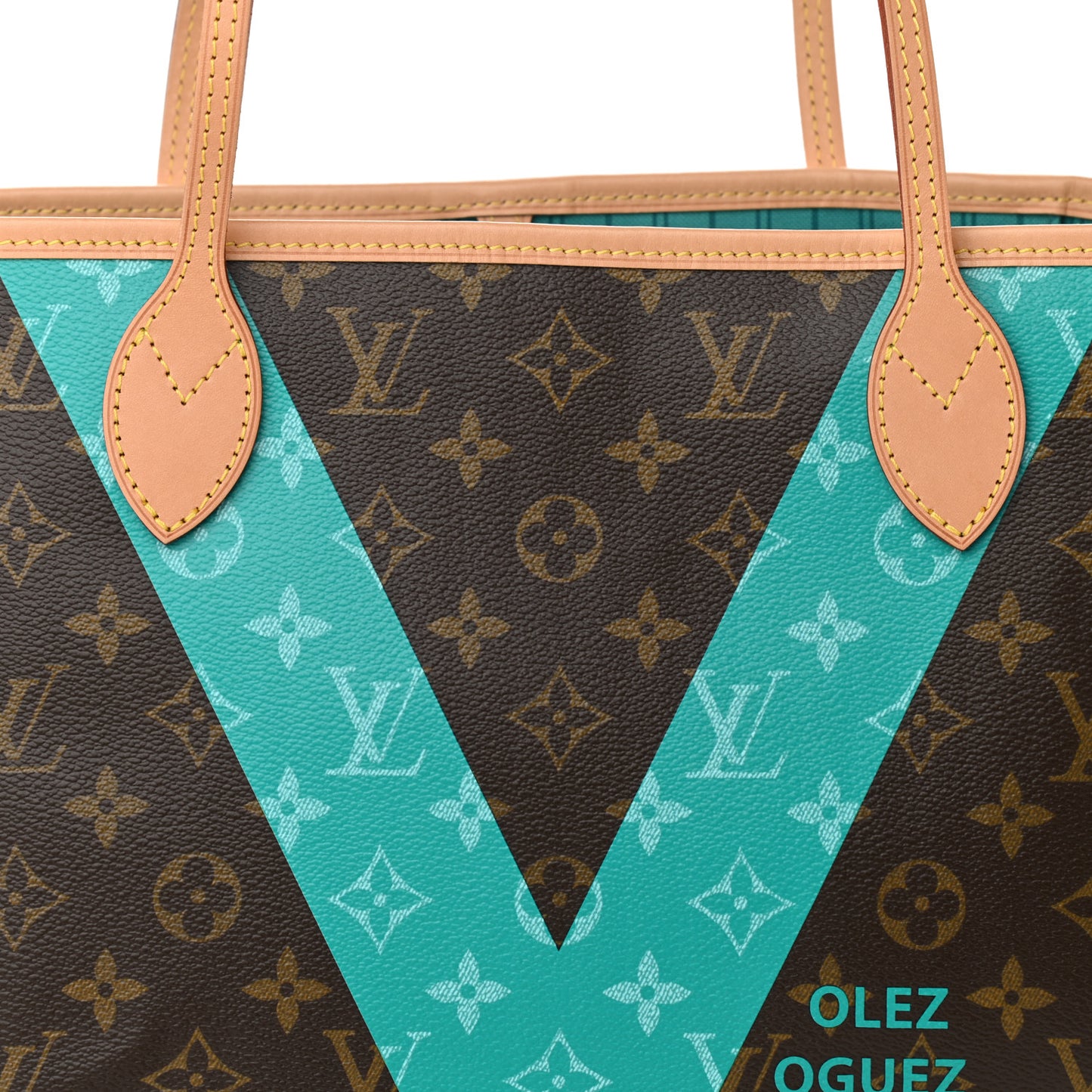 Monogram V Neverfull MM Turquoise
