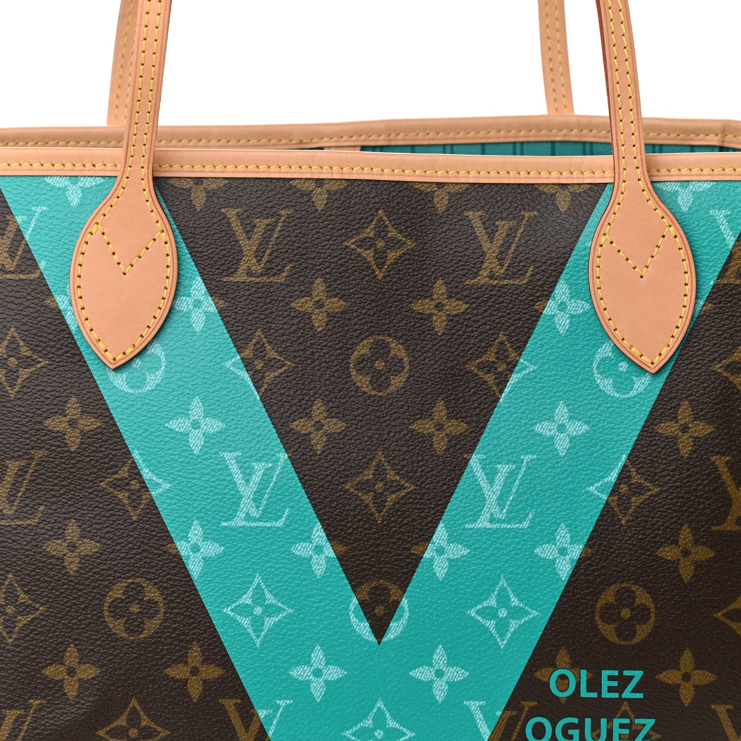 Louis Vuitton Monogram V Neverfull MM Turquoise 8 of 11