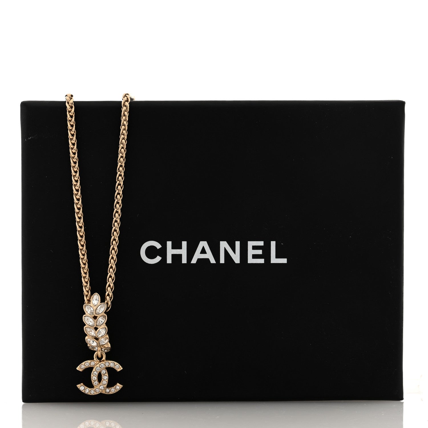Chanel Crystal CC Pendant Necklace Gold 5 of 5