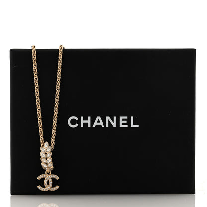Chanel Crystal CC Pendant Necklace Gold 5 of 5