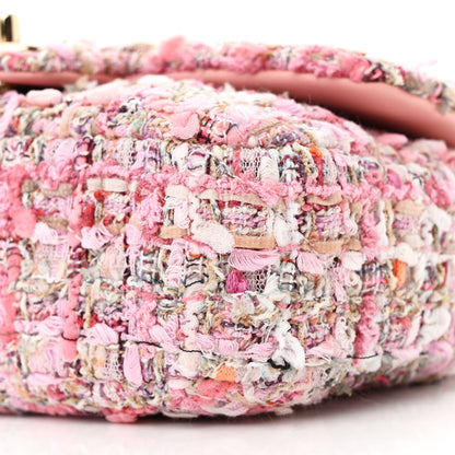 Chanel Tweed Mini Pearl Handle Flap Pink Beige Orange Ecru 10 of 12