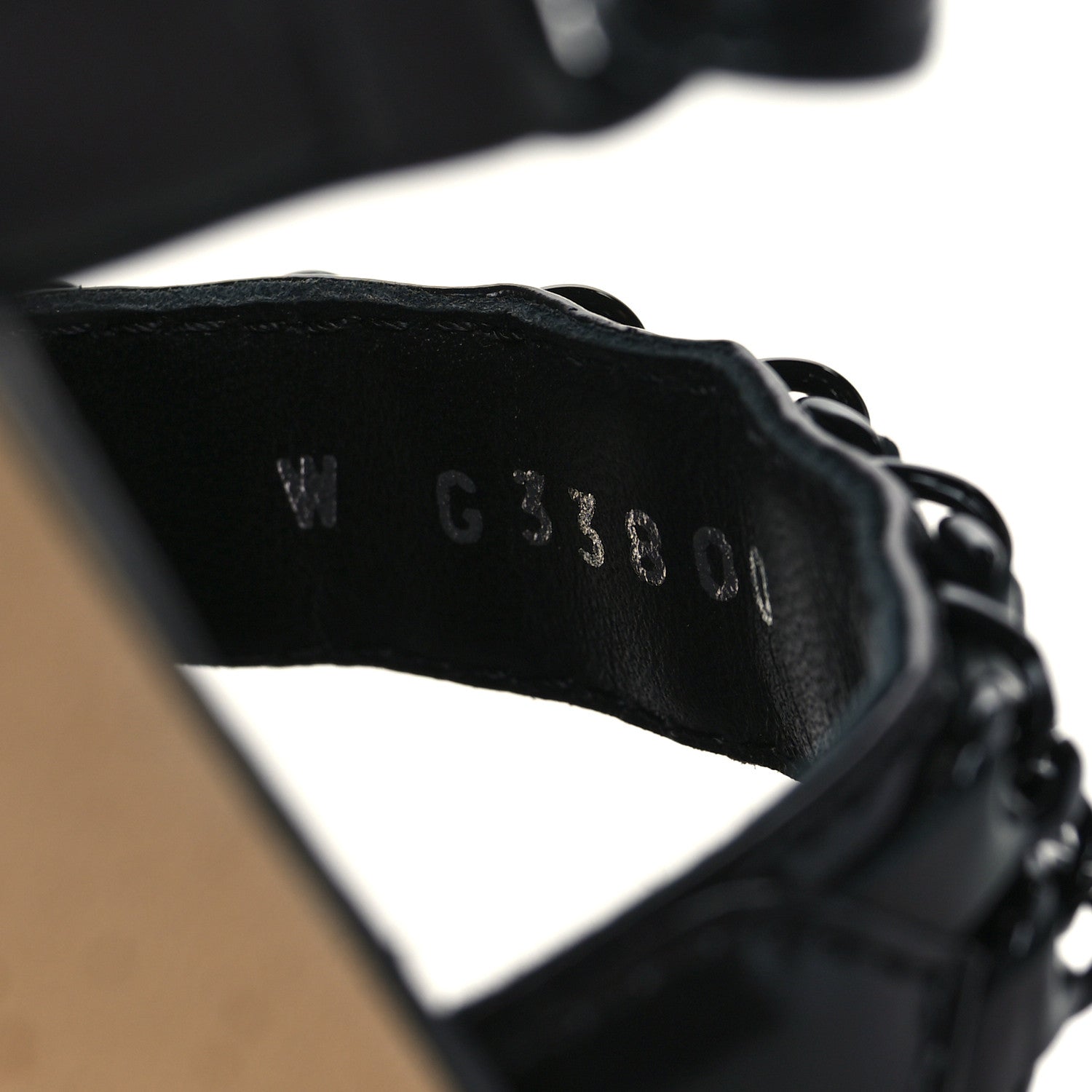Chanel Laminated Goatskin Chain Sandals 40.5 Black 8 of 9