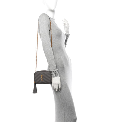 Saint Laurent Grain De Poudre Matelasse Monogram Mini Lou Camera Bag Fog 2 of 10