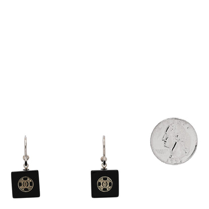 Chanel Resin Square CC Drop Earrings Black 2 of 6