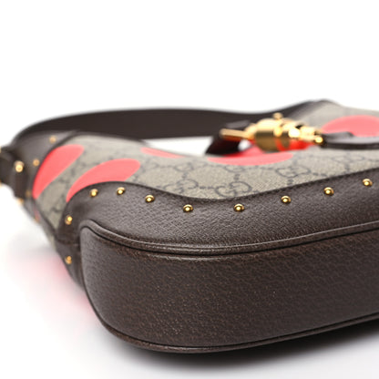 Gucci GG Supreme Monogram Geometric Textured Dollar Calfskin Web Small Jackie 1961 Hobo 9 of 10
