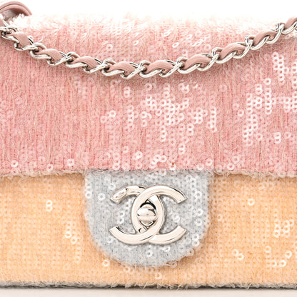 Chanel Sequin Mini Waterfall Flap Pink Blue Yellow 8 of 10