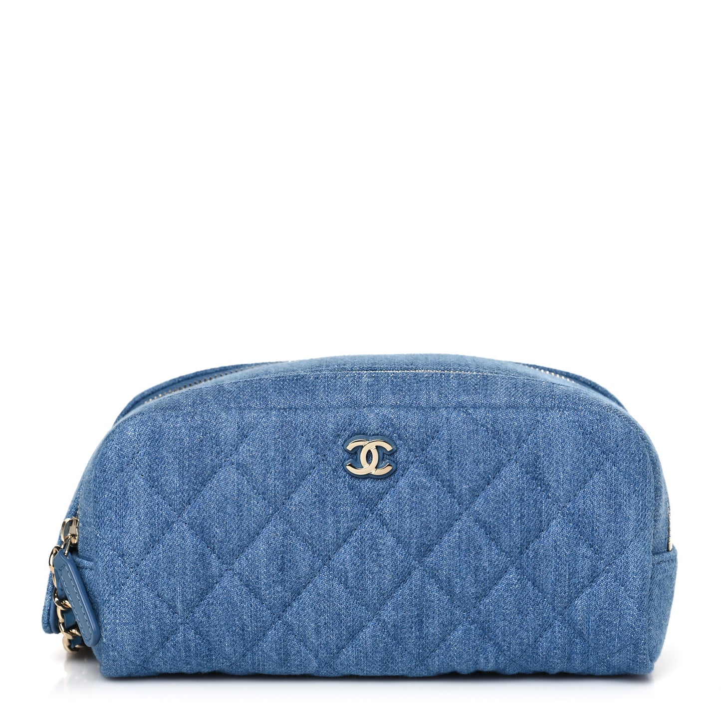Denim Quilted Toiletry Case Blue