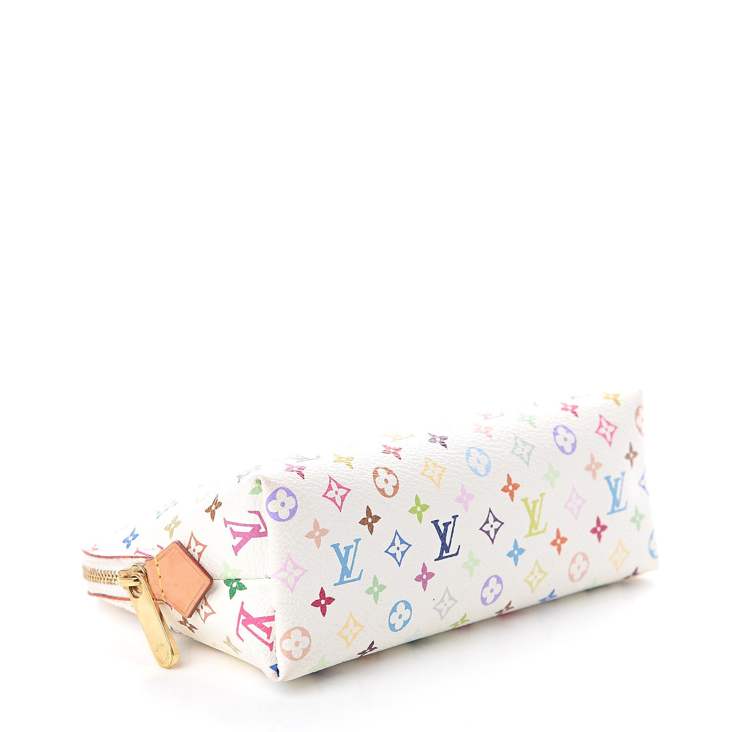 Louis Vuitton Monogram Multicolor Cosmetic Pouch White Litchi 3 of 7