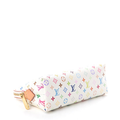 Louis Vuitton Monogram Multicolor Cosmetic Pouch White Litchi 3 of 7