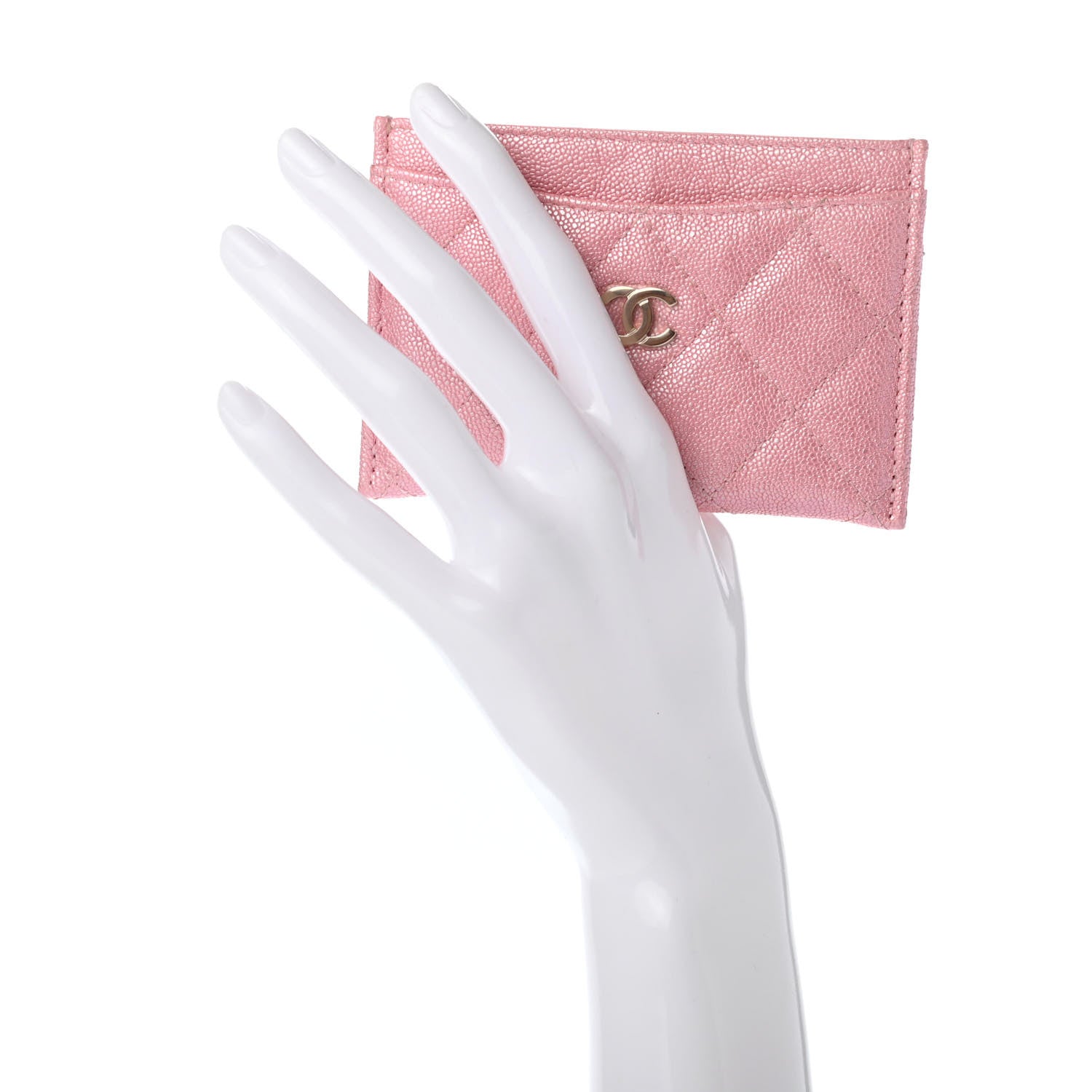 Chanel Iridescent Caviar Quilted Card Holder Rose Pink 2 of 8