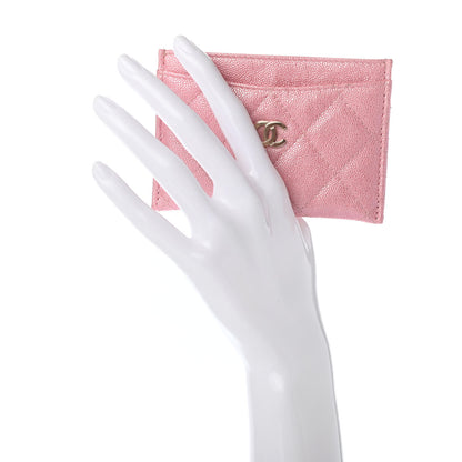 Chanel Iridescent Caviar Quilted Card Holder Rose Pink 2 of 8