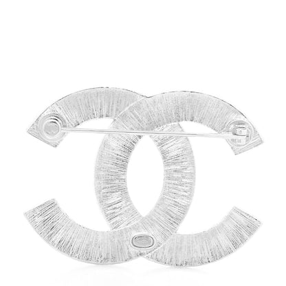 Chanel Baguette Crystal CC Brooch Silver 2 of 3